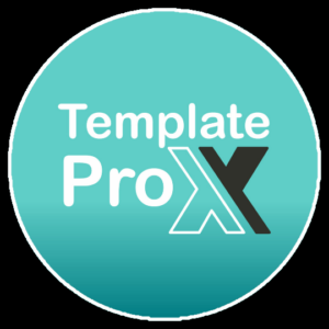 TemplateProX โลโก้ มีเงา ระบบ Template Google Sheets สำหรับ SME